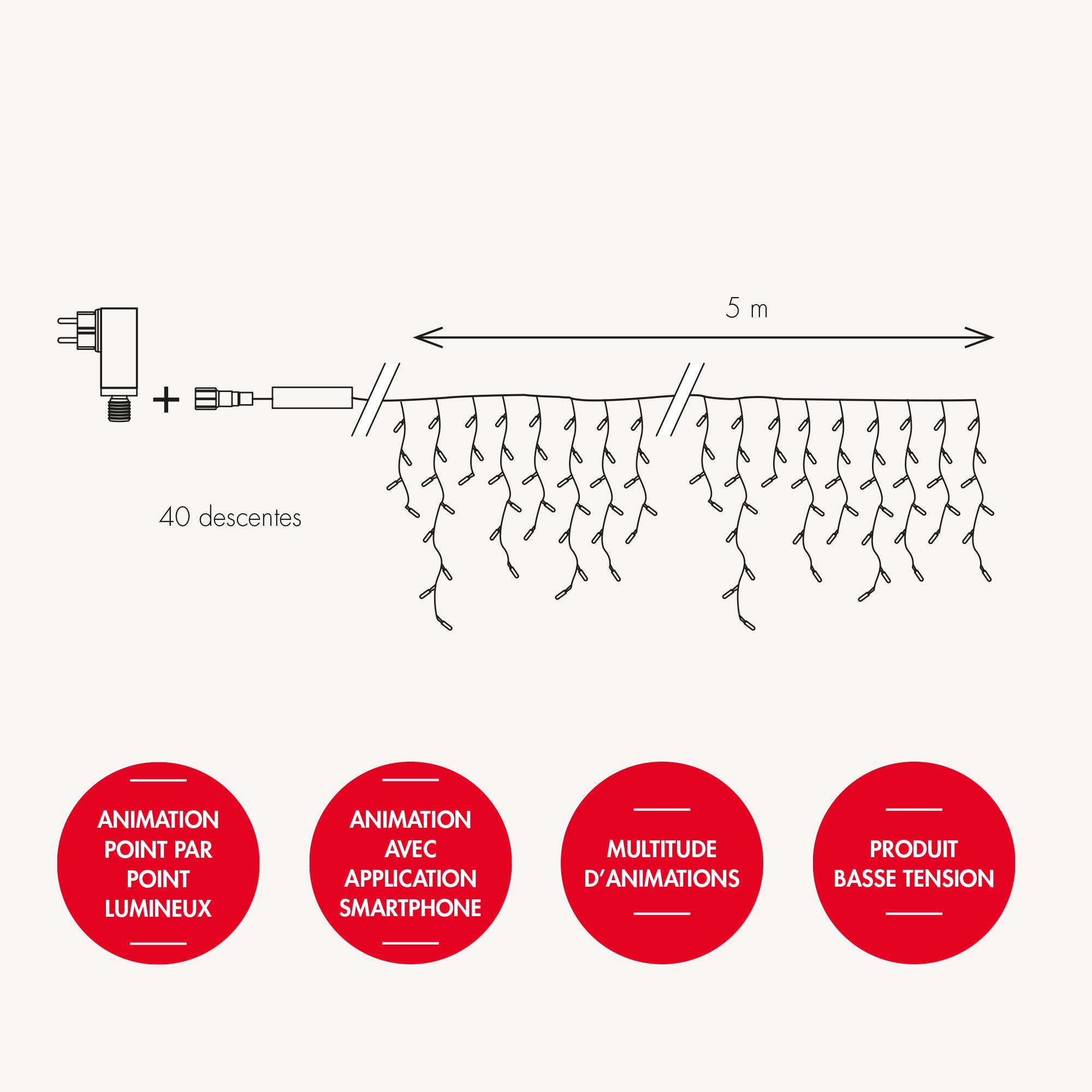 Frise Twinkly H0,7 x L5m